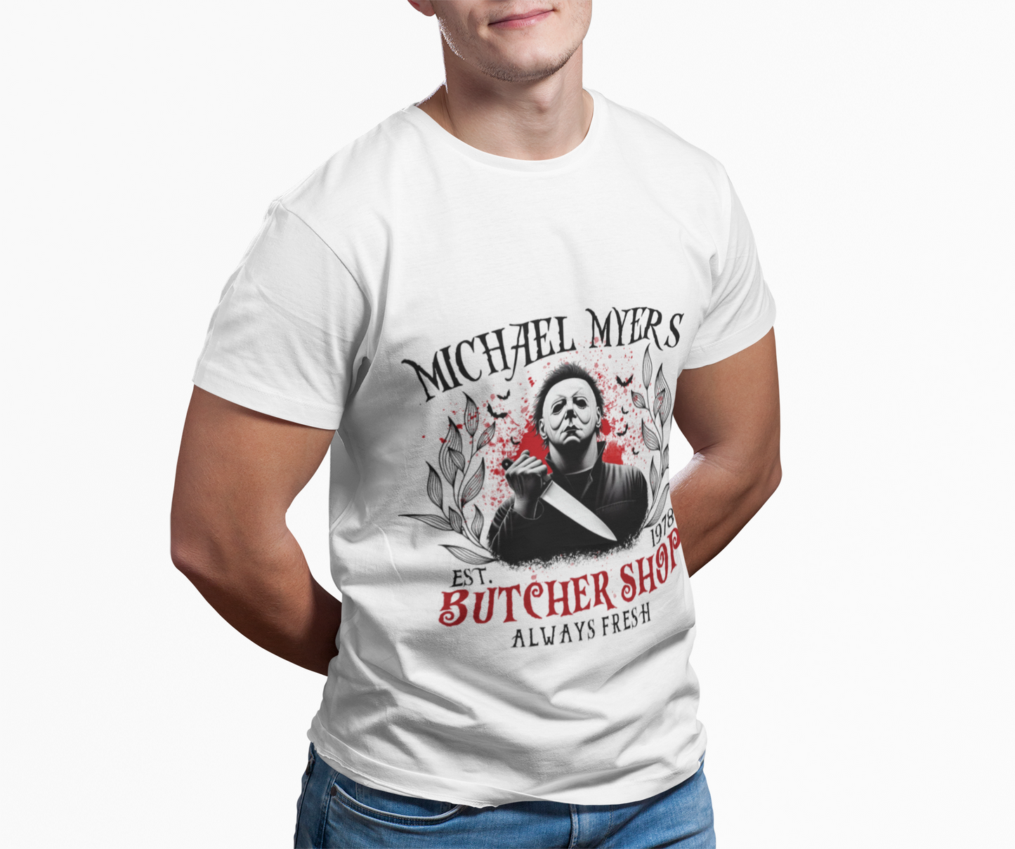 Michael Myers Butcher Shop, Horror T-Shirt, Halloween Apparel