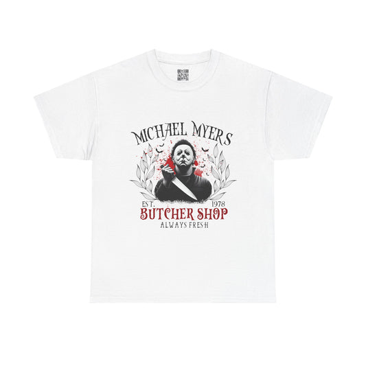 Michael Myers Butcher Shop, Horror T-Shirt, Halloween Apparel